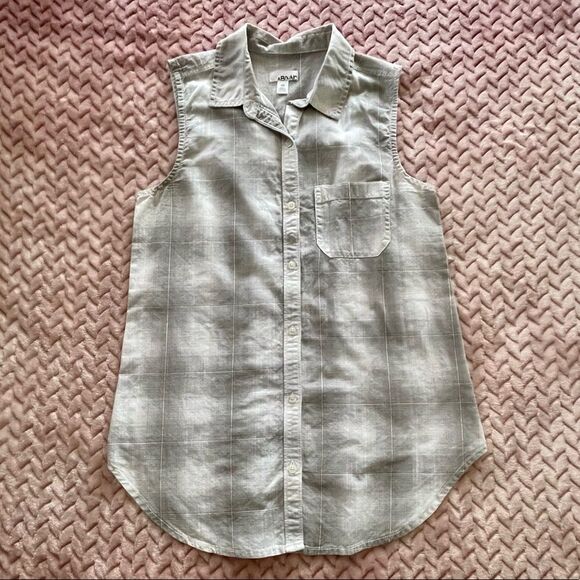Abound Plaid Button Down Sleeveless Top Womens Size XS - Picture 1 of 3